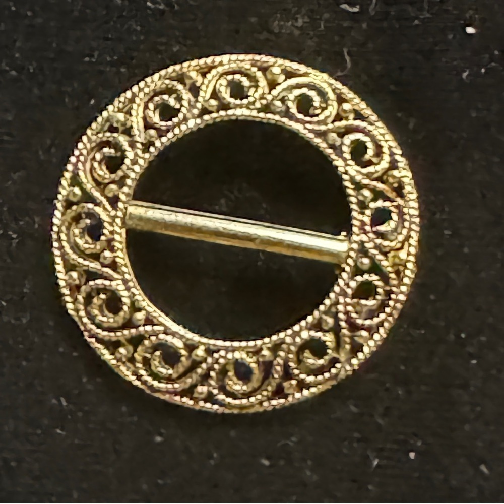 Vintage MCM gold tone brooch